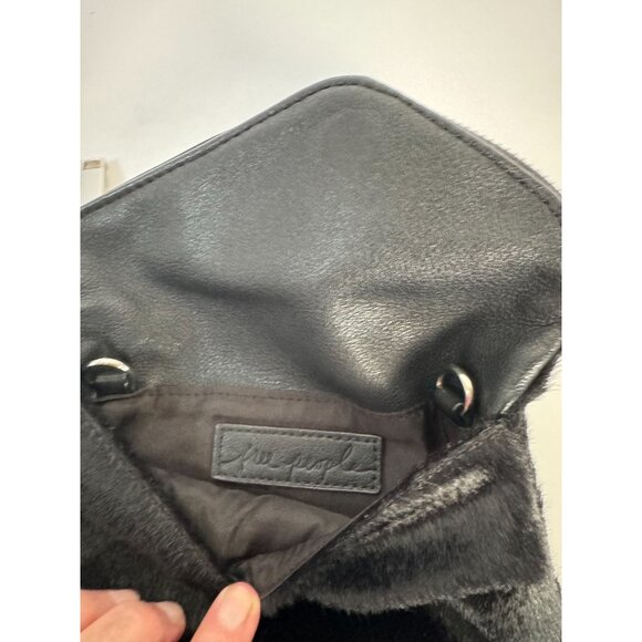 Faux Fur Zip Clutch Bag By Free People Black 8" x 5.5" - Picture 2 of 16